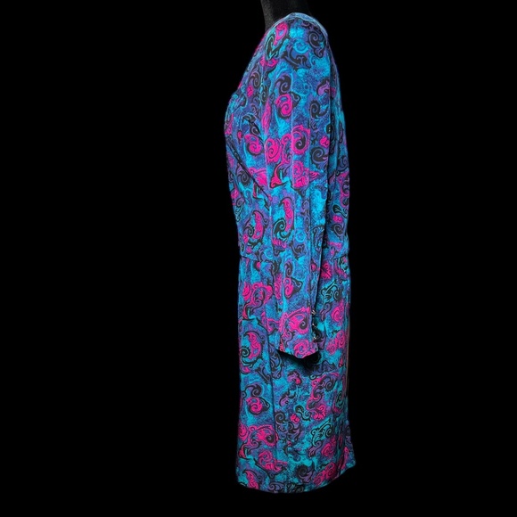 Collections By Michelle Stuart - 80's 2-Piece Vibrant Silk Suit - Size 8 - Picture 8 of 14